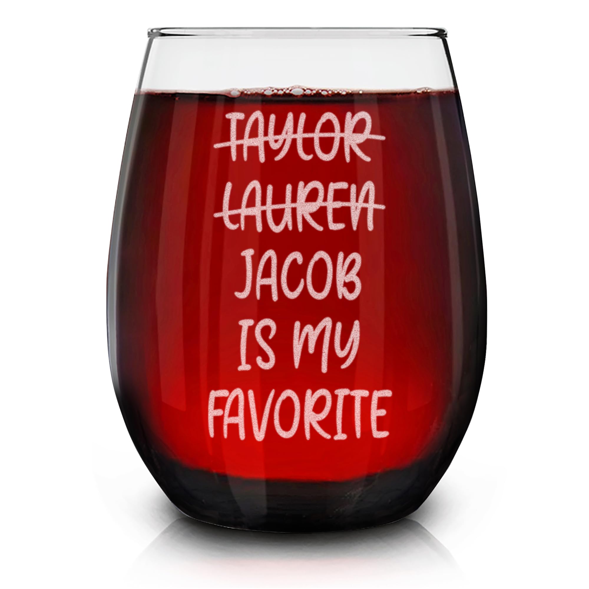 Custom Personalized Favorite Child Stemless Wine Glass 15 oz.