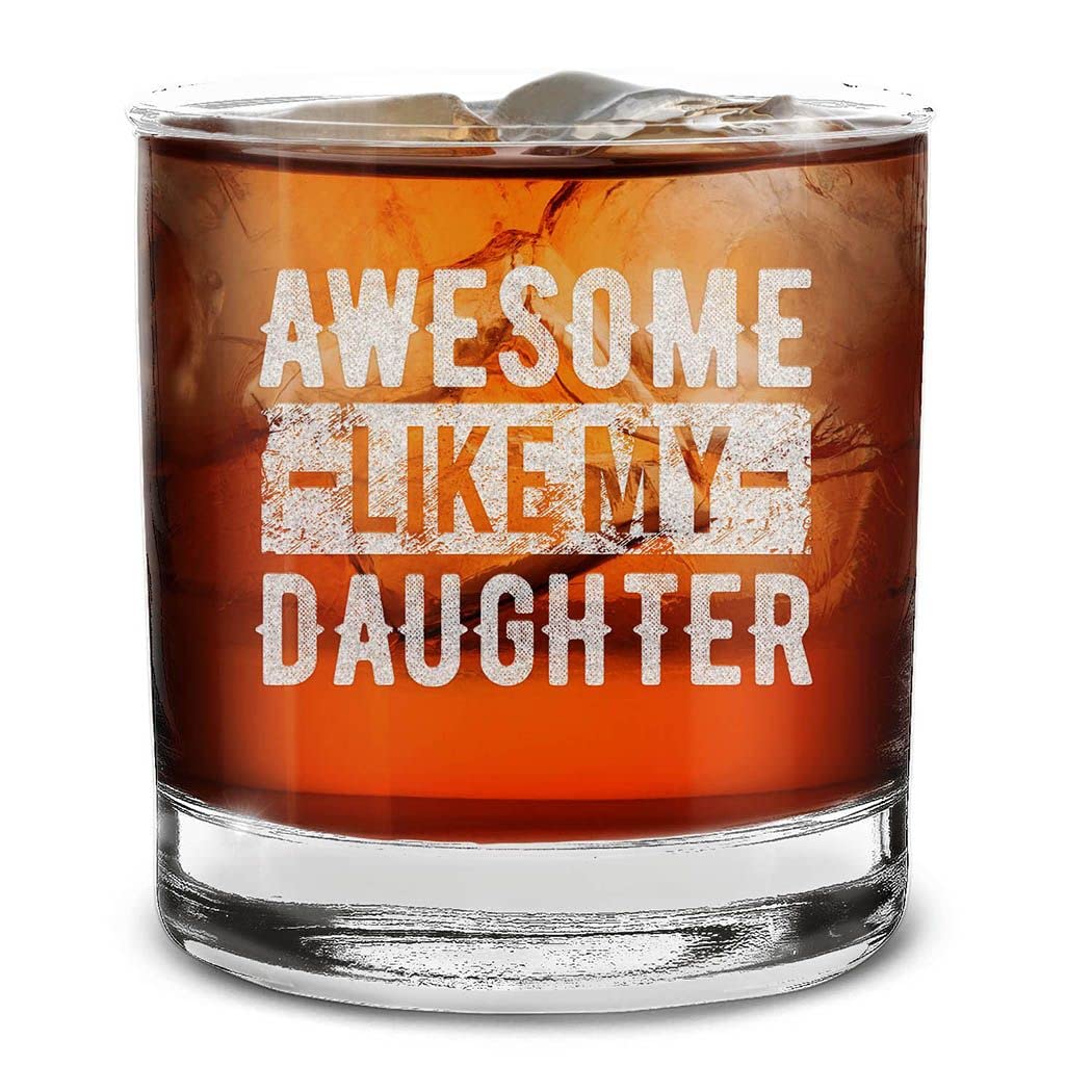 Awesome Like My Daughter Engraved Whiskey Glass 11 oz.