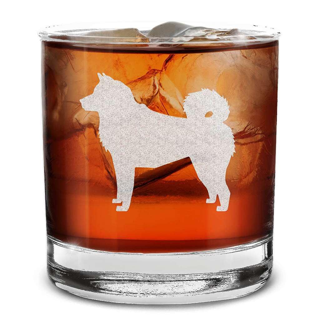 Dog Breeds Silhouettes Engraved Whiskey Glass 11 oz.