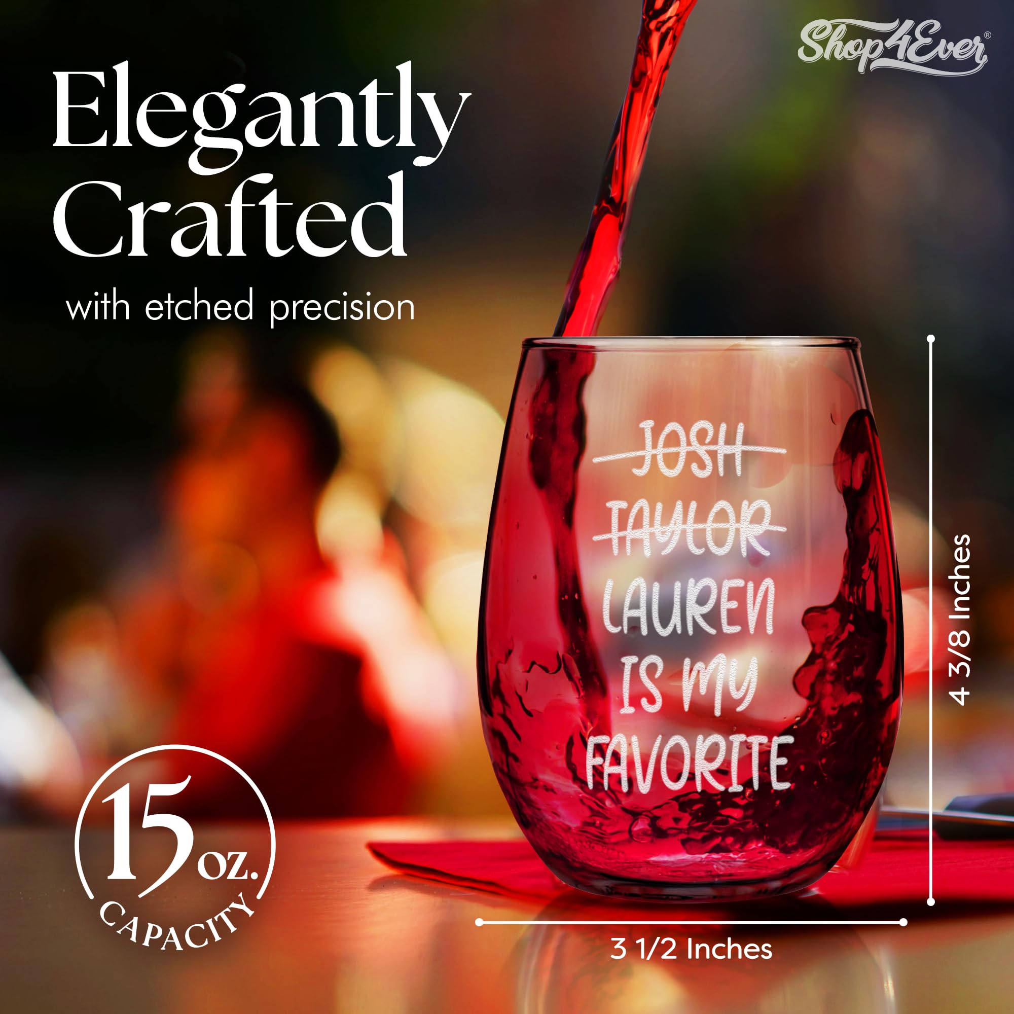 Custom Personalized Favorite Child Stemless Wine Glass 15 oz.