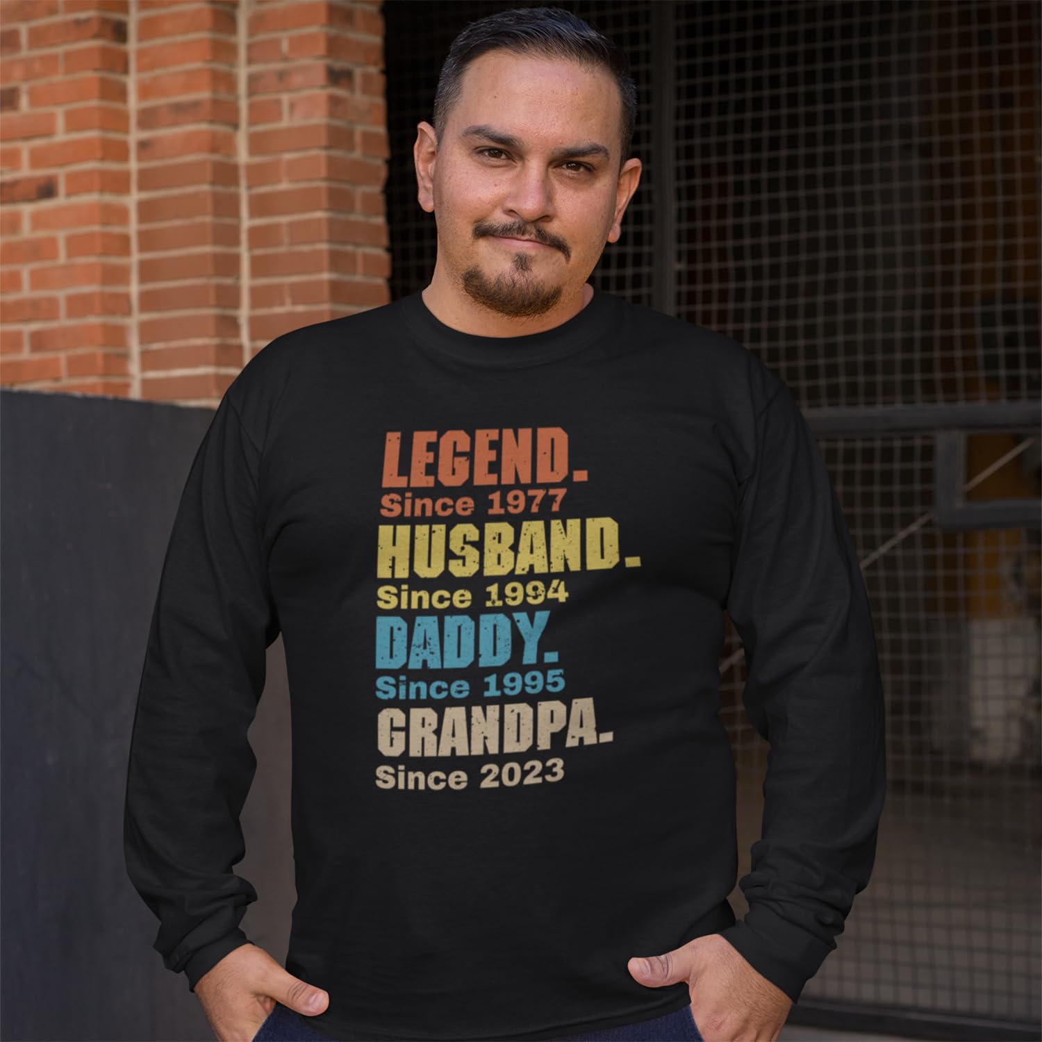 Custom Personalized Year Legend Husband Daddy Grandpa Long Sleeve Shirt