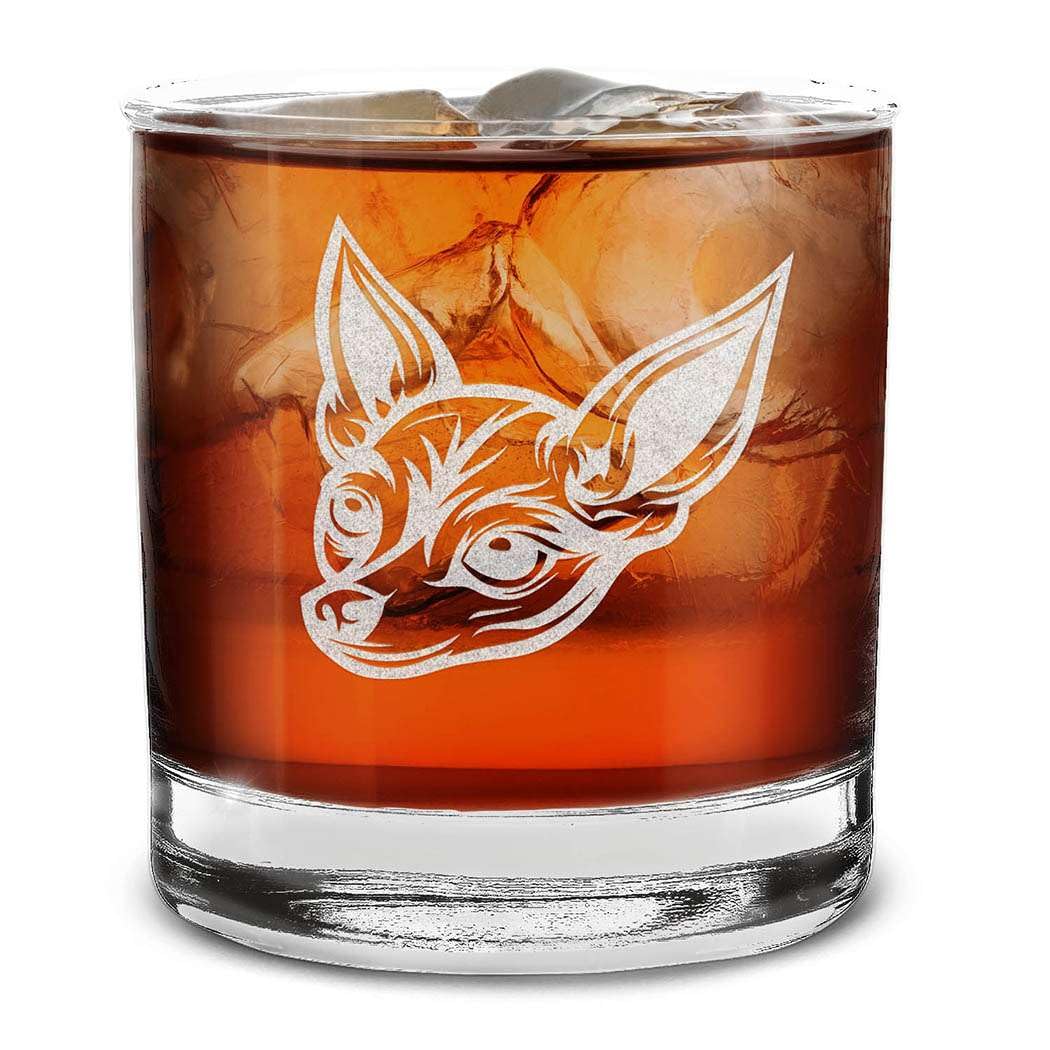 Dog Breeds Head Face Engraved Whiskey Glass 11 oz.