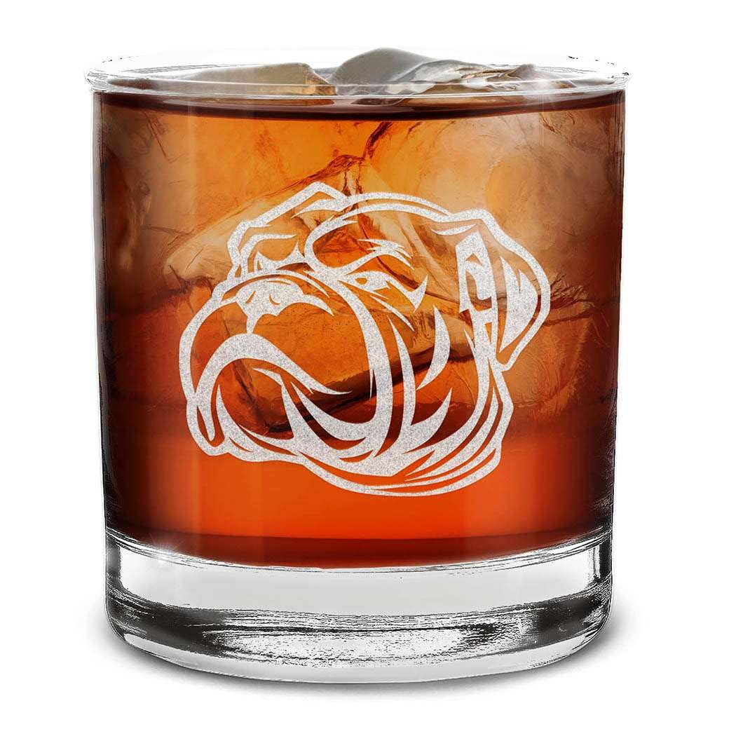 Dog Breeds Head Face Engraved Whiskey Glass 11 oz.