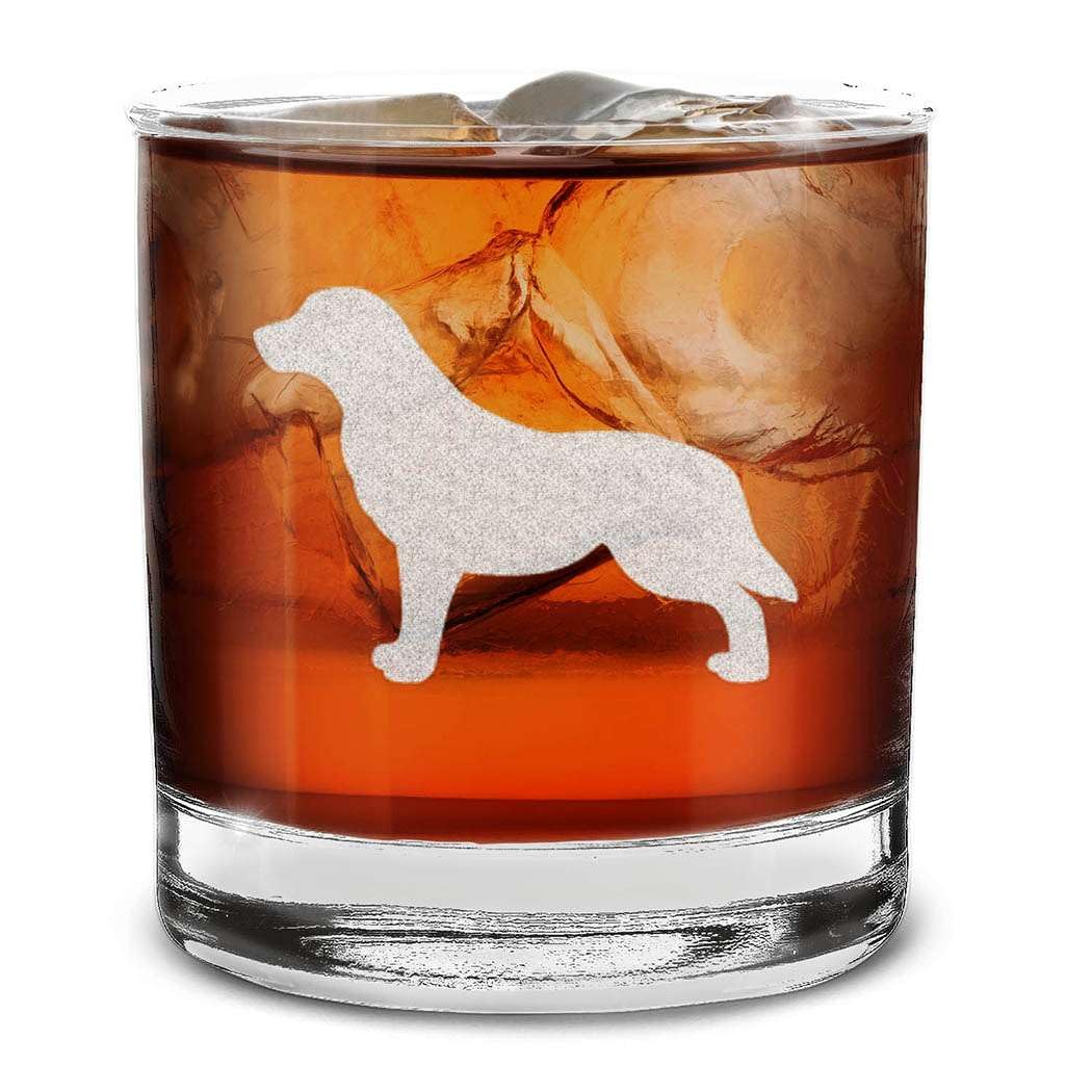 Dog Breeds Silhouettes Engraved Whiskey Glass 11 oz.