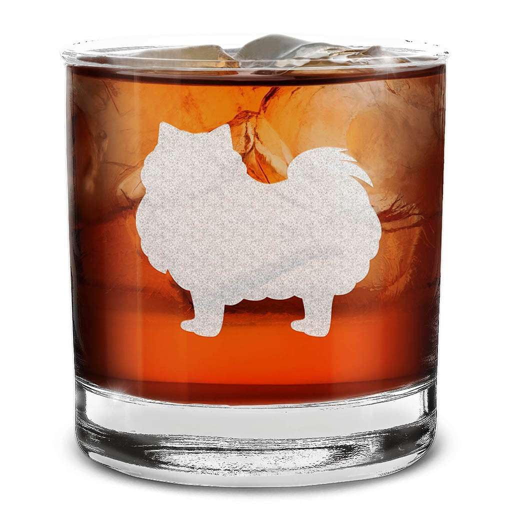 Dog Breeds Silhouettes Engraved Whiskey Glass 11 oz.