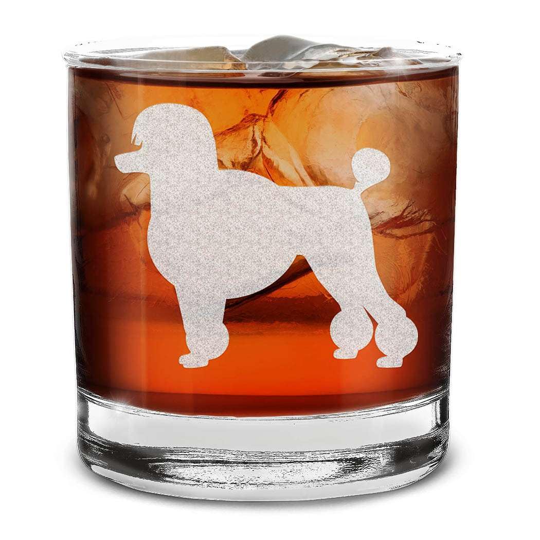 Dog Breeds Silhouettes Engraved Whiskey Glass 11 oz.