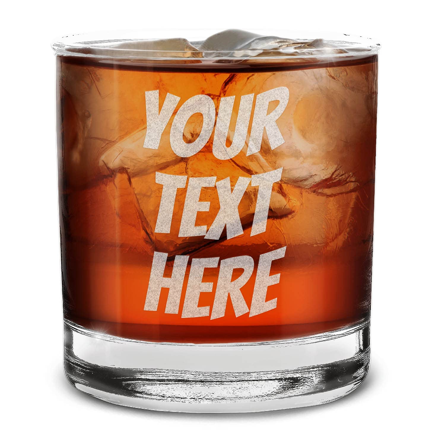 Custom Personalized Your Text Here Engraved Bourbon Whiskey Glass 11 oz.