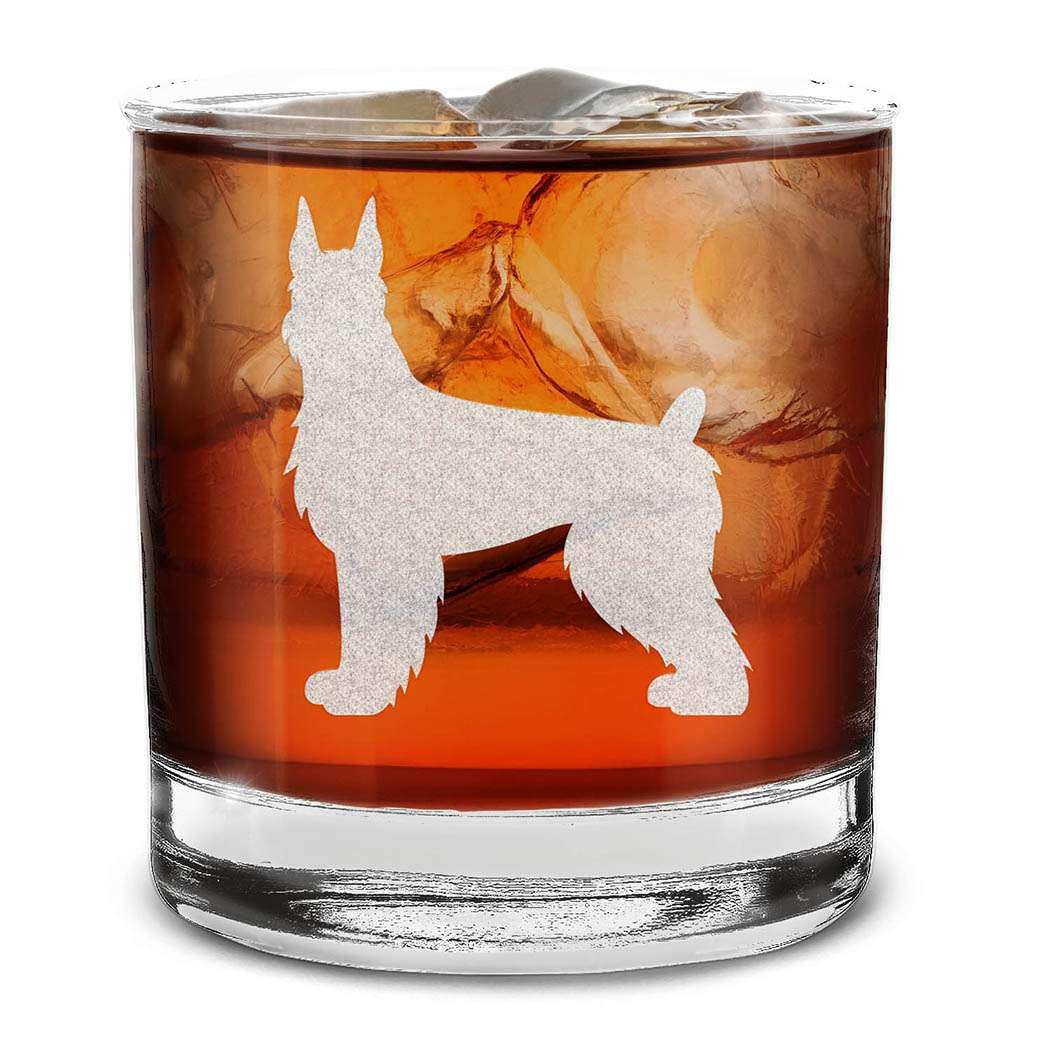 Dog Breeds Silhouettes Engraved Whiskey Glass 11 oz.