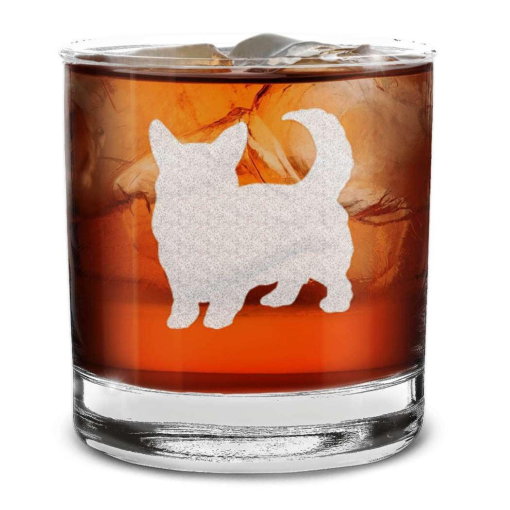 Dog Breeds Silhouettes Engraved Whiskey Glass 11 oz.