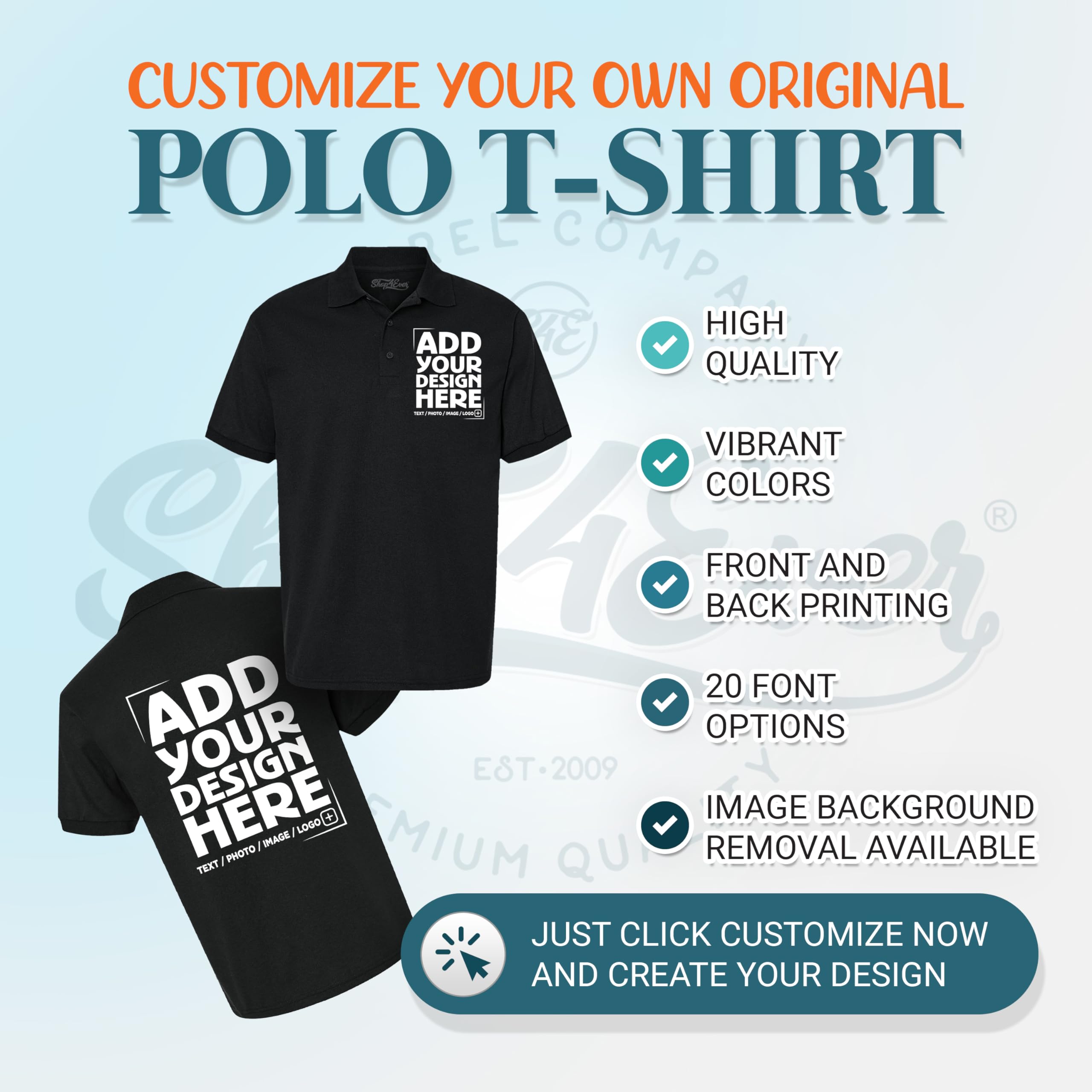 Custom Personalized Design Your Own Polo Shirt