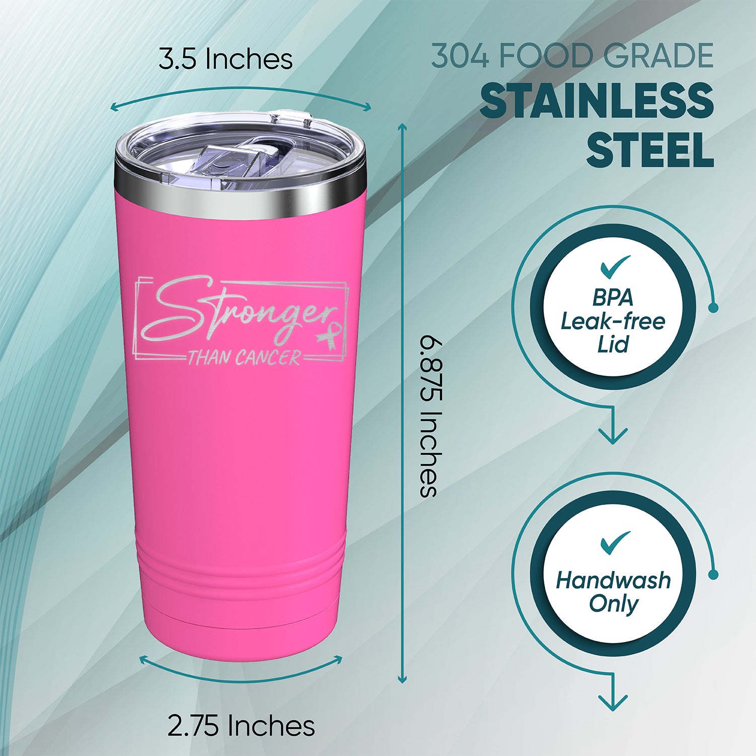 Breast Cancer Stronger Than Cancer Insulated Tumblers 20 oz.