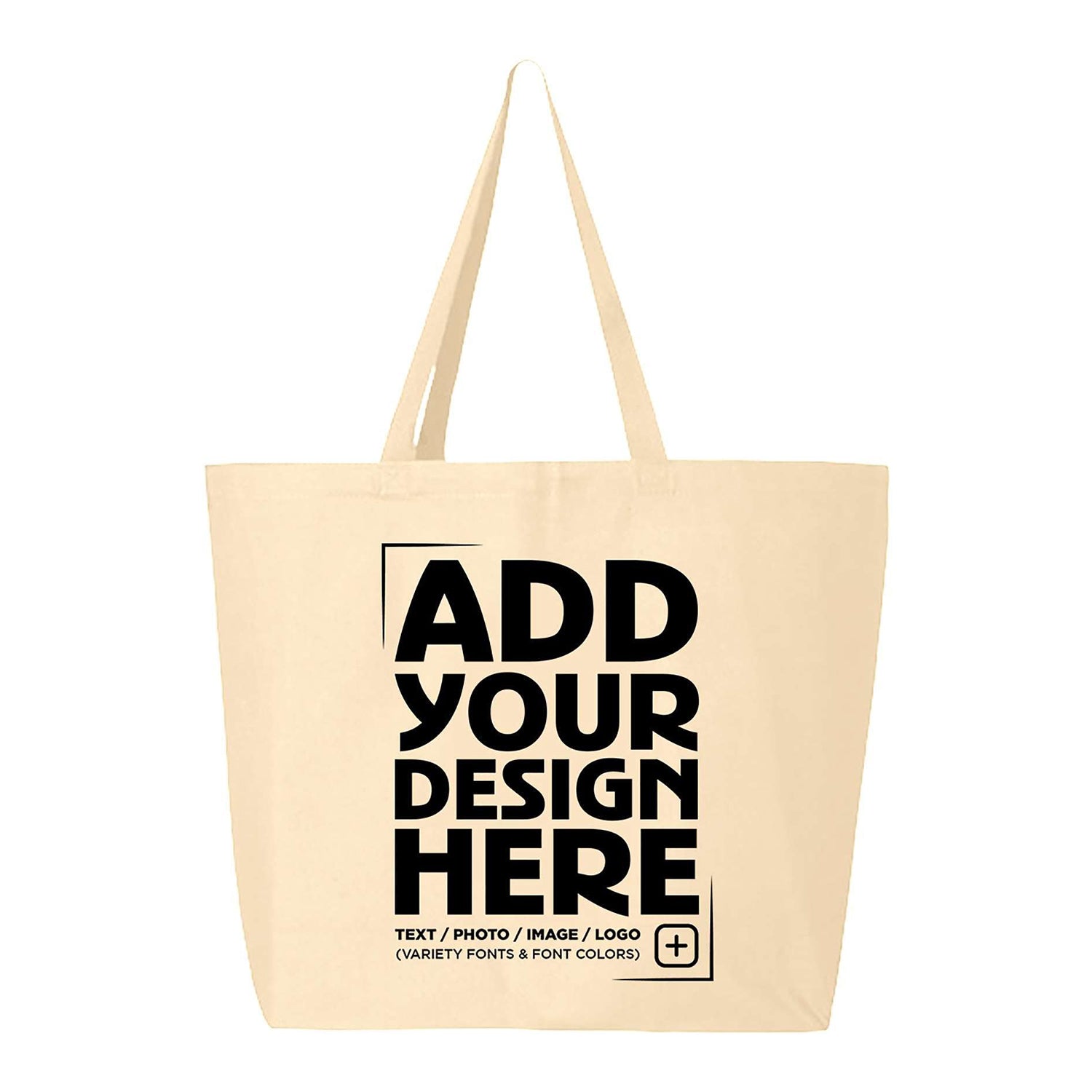 Custom Personalized Design Your Own Jumbo Heavy Canvas Tote Reusable Shopping Bag