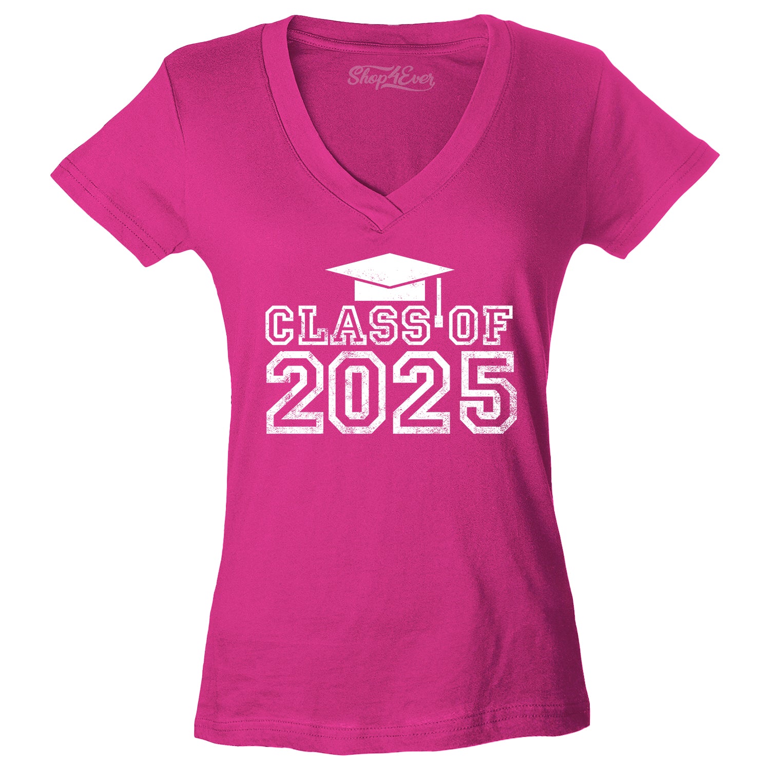 Class of 2025 Graduation Women's V-Neck T-Shirt Slim Fit