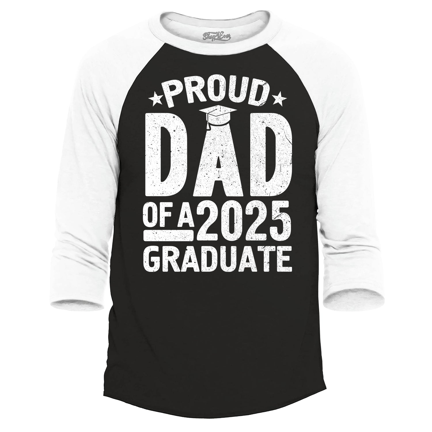 Proud Dad of a 2025 Graduate Graduation Raglan Baseball Shirt