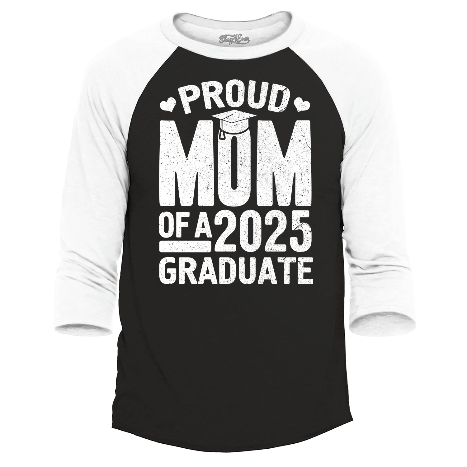 Proud Mom of a 2025 Graduate Graduation Raglan Baseball Shirt