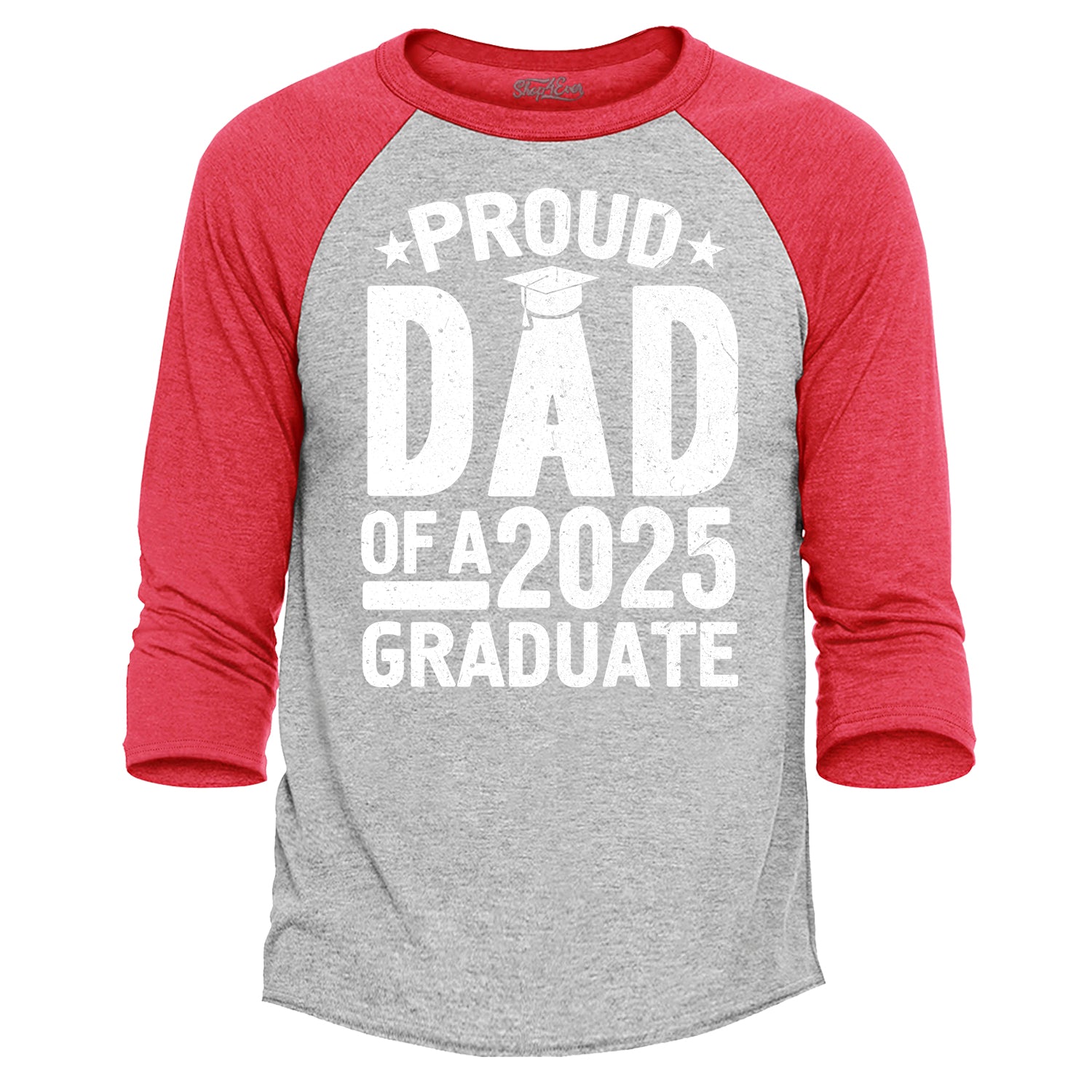 Proud Dad of a 2025 Graduate Graduation Raglan Baseball Shirt