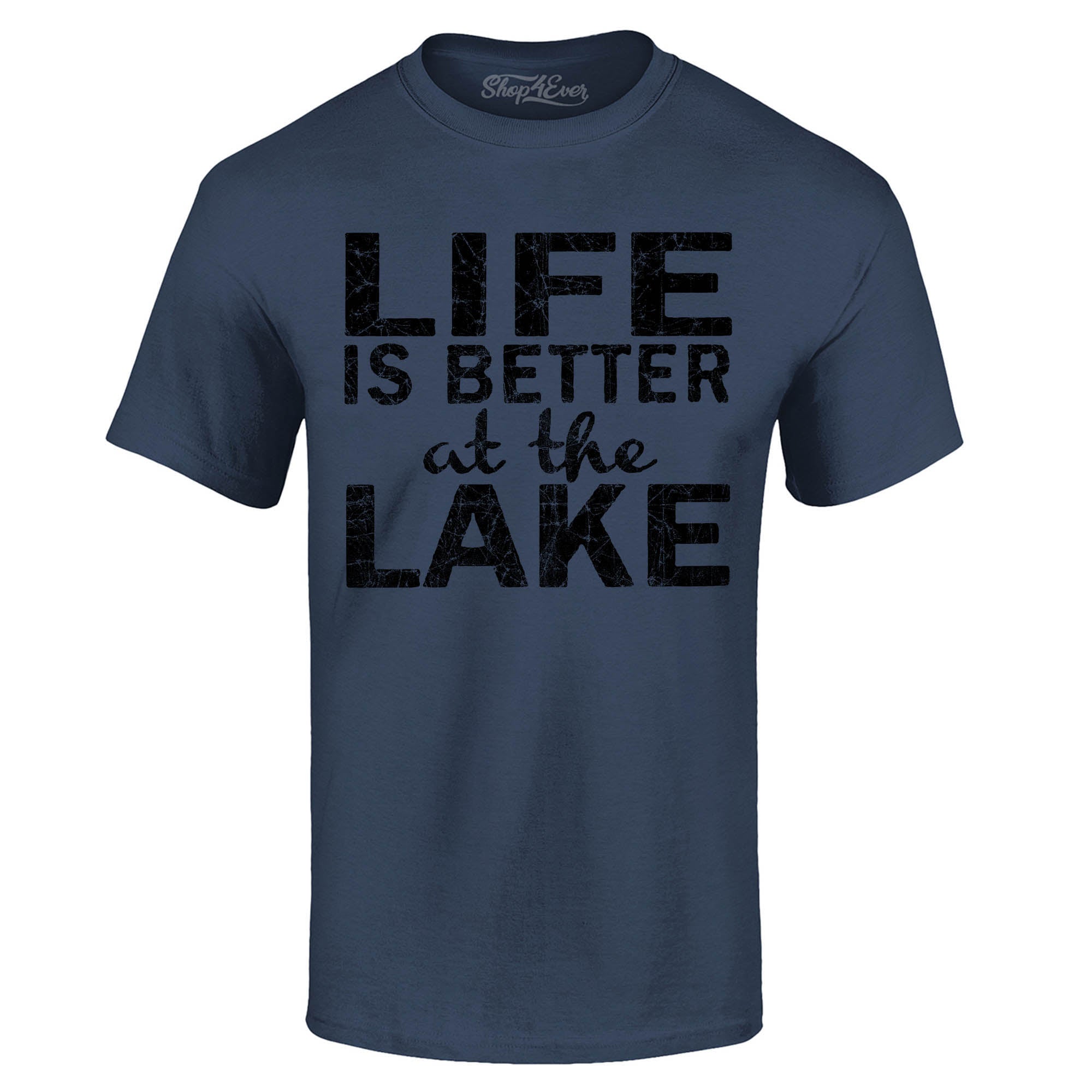 Life is Better at The Lake Black T-Shirt Sayings Shirts