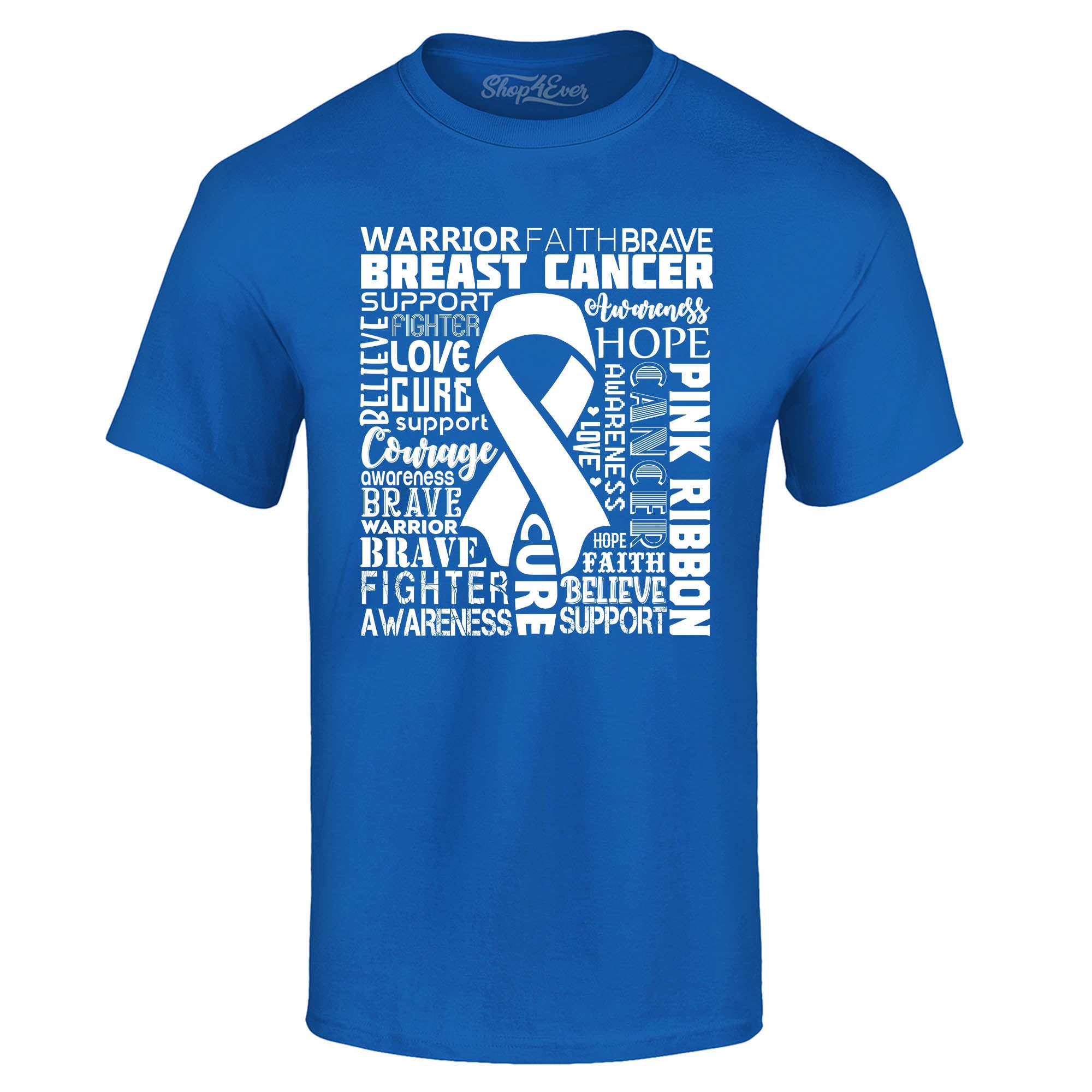 Breast Cancer Awareness White Ribbon Word Cloud T-Shirt