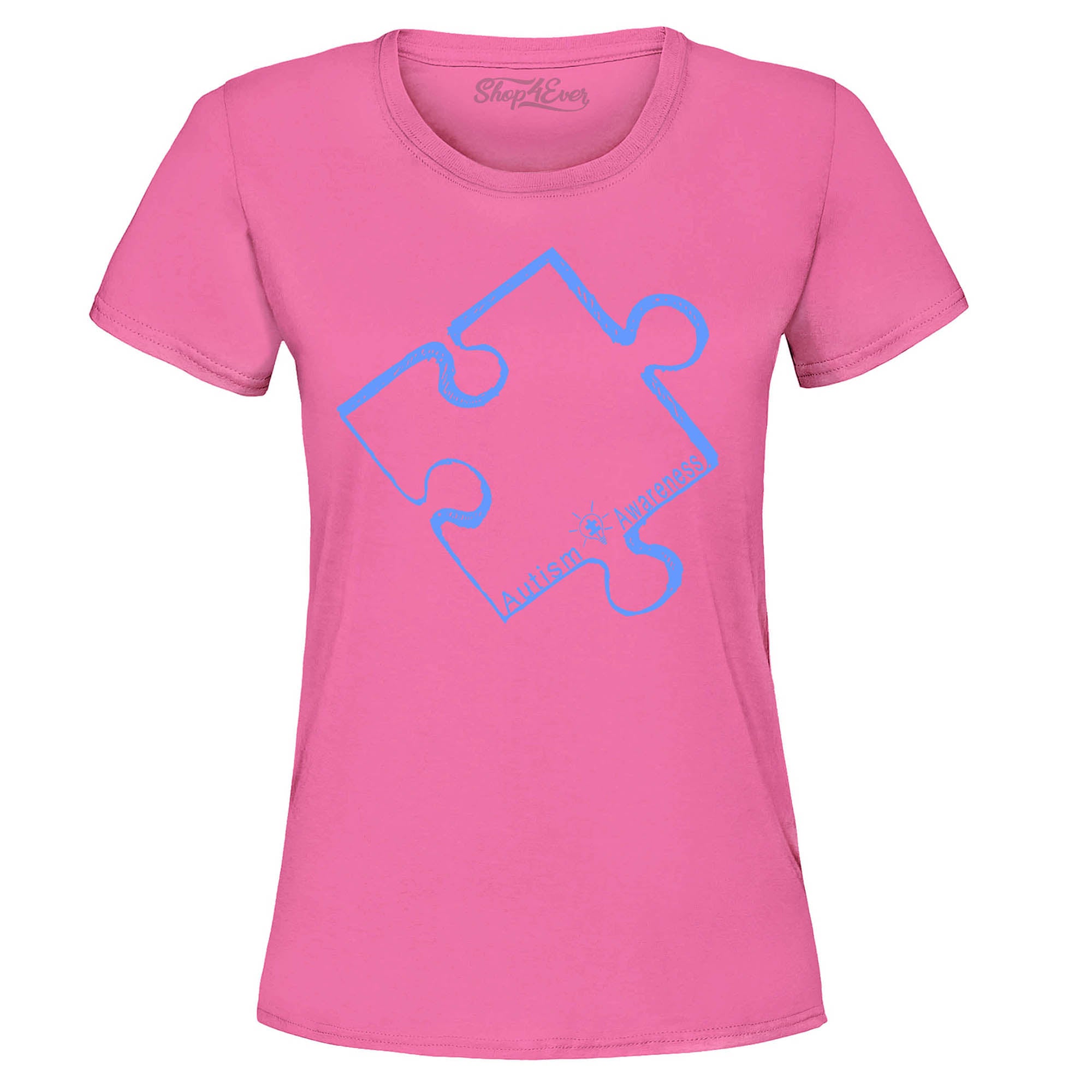 Blue Puzzle Piece Women's T-Shirt Autism Awareness Shirts