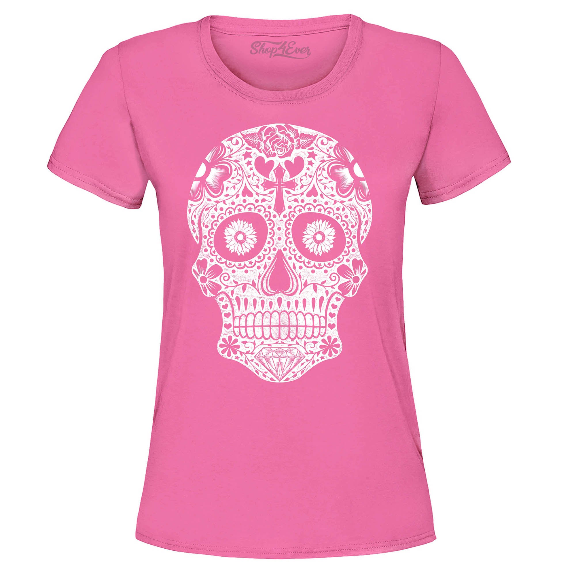 Day of The Dead White Skull Women's T-Shirt