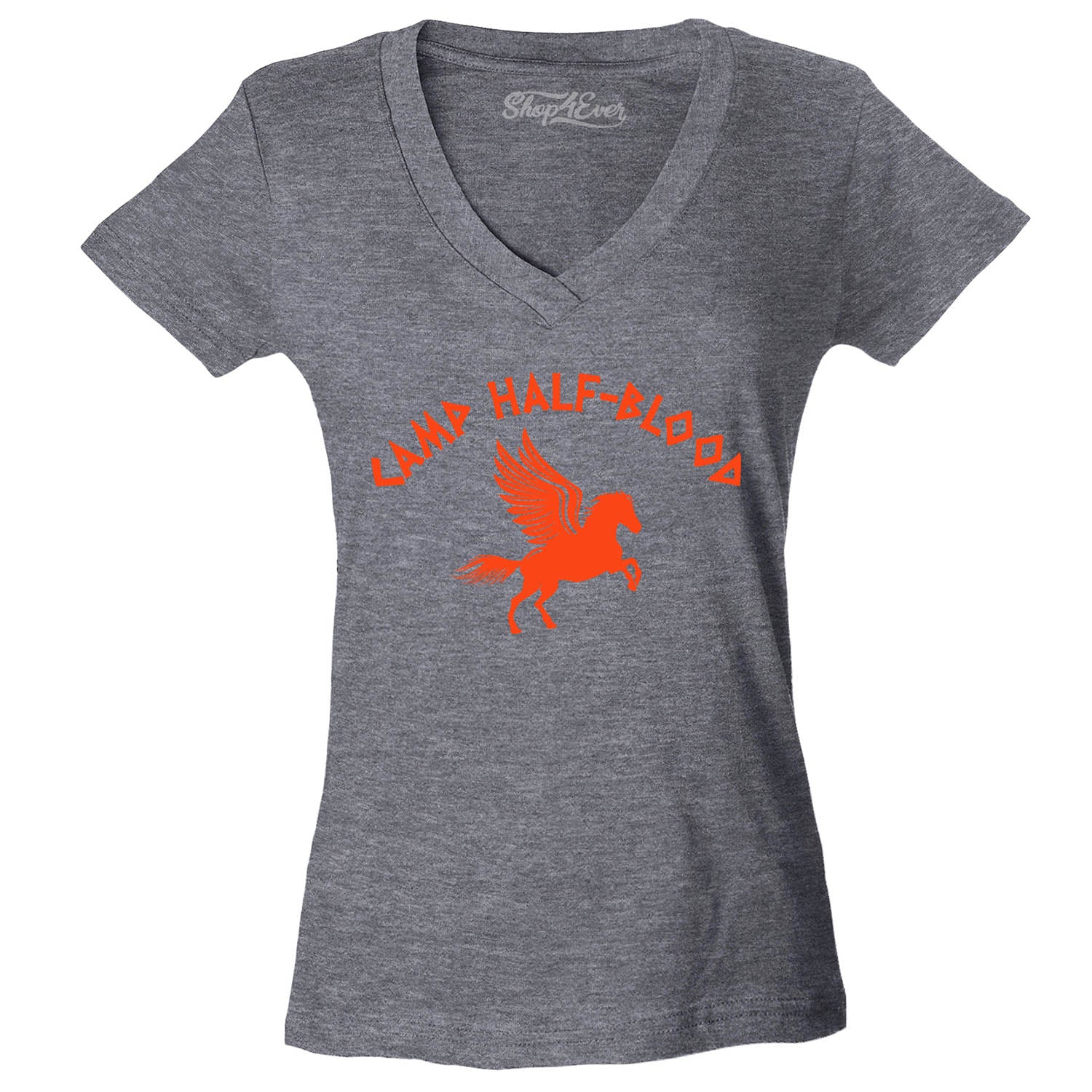 Camp Half Blood Orange Women's V-Neck T-Shirt Slim FIT
