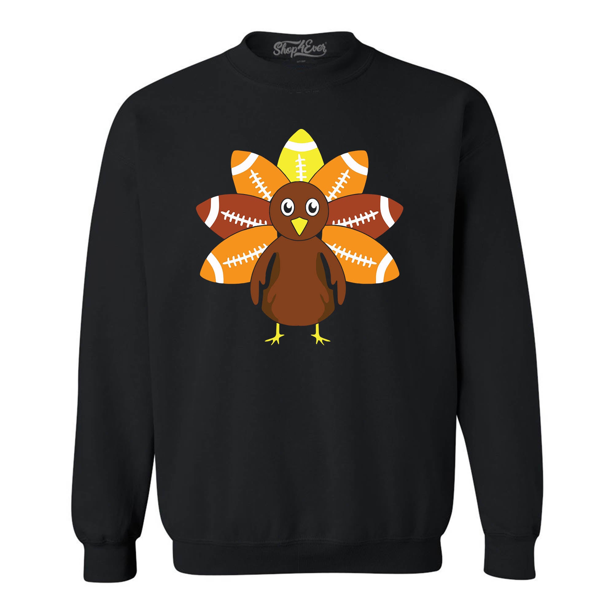 Football Turkey Thanksgiving Crewneck Sweatshirts
