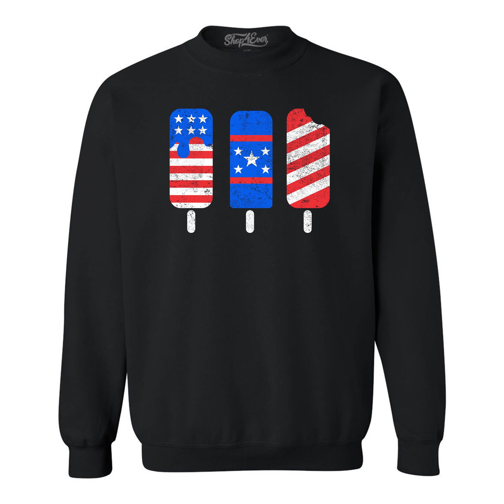 Patriotic Popsicles Ice Cream 4th of July Crewneck Sweatshirts