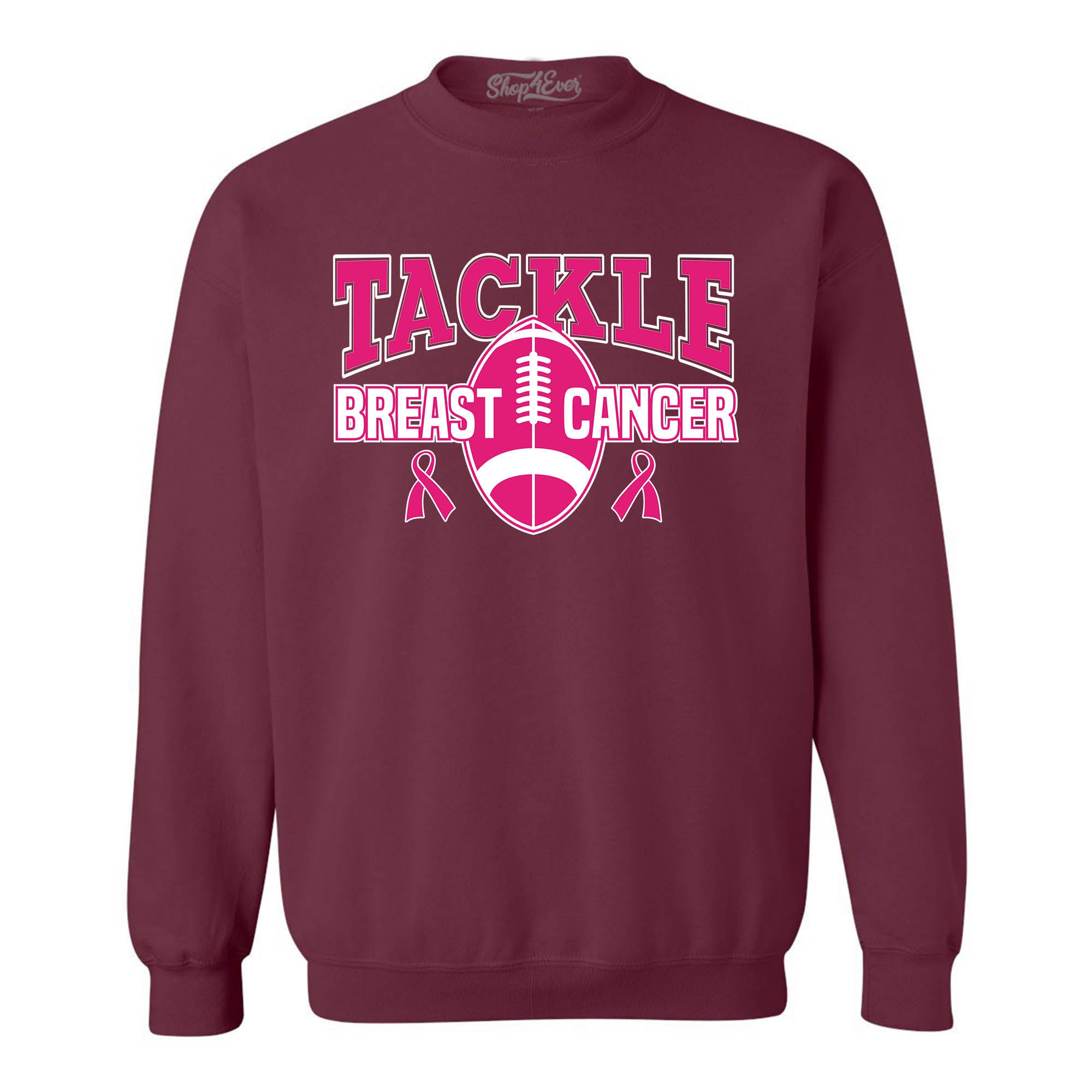 Tackle Breast Cancer Awareness Crewneck Sweatshirts