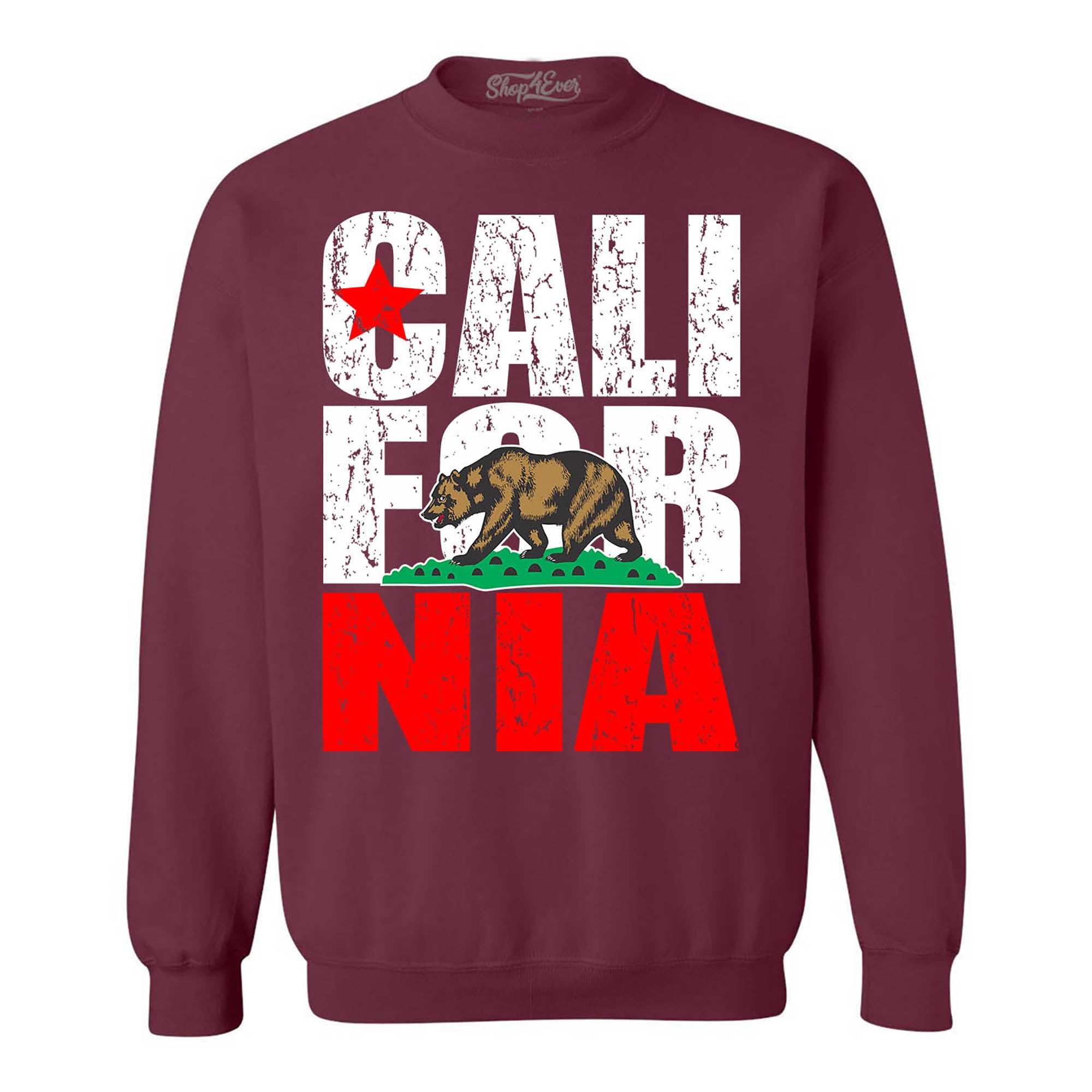 California State Flag Bear Crewneck Sweatshirts