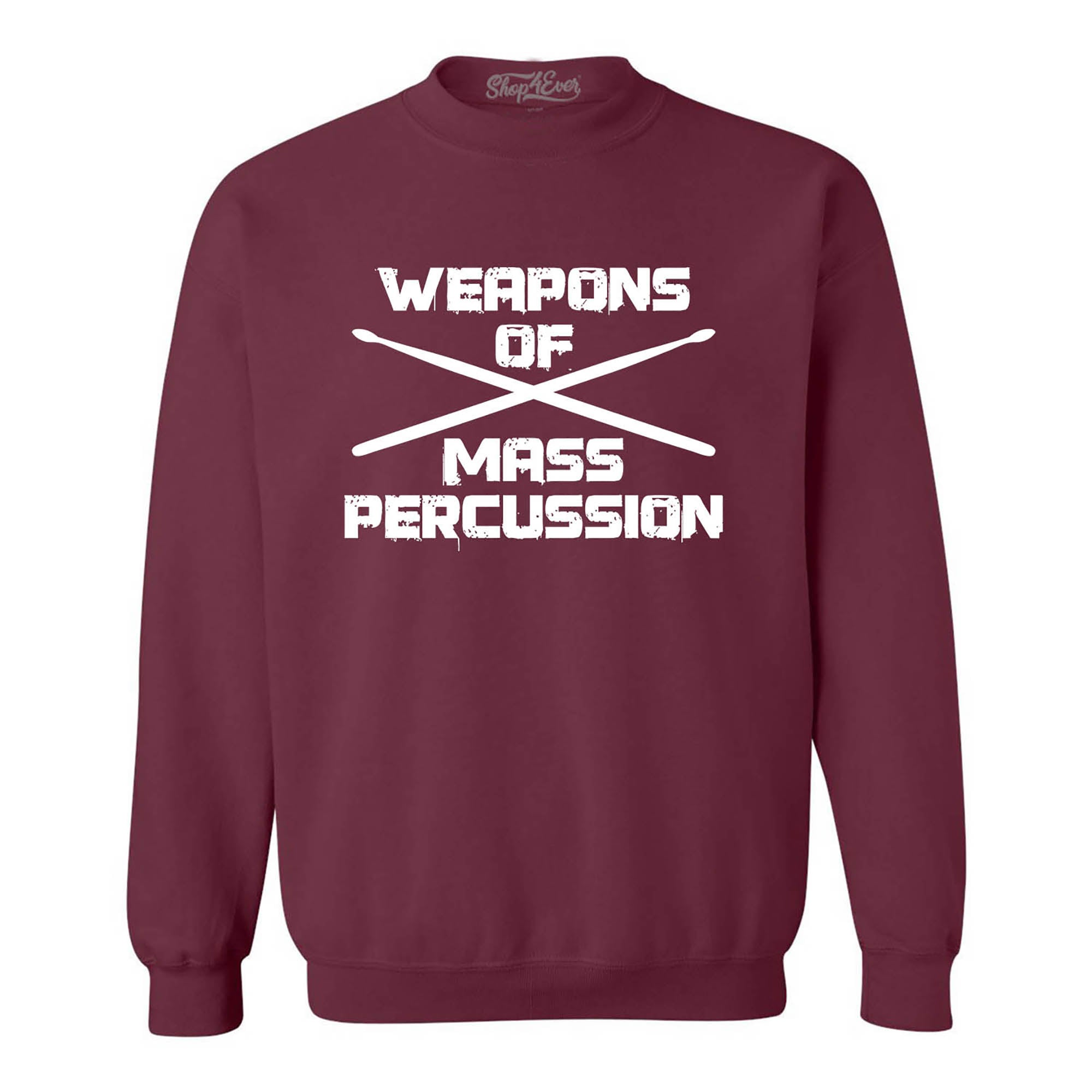 Weapons of Mass Percussion Drumsticks Drummer Crewneck Sweatshirts