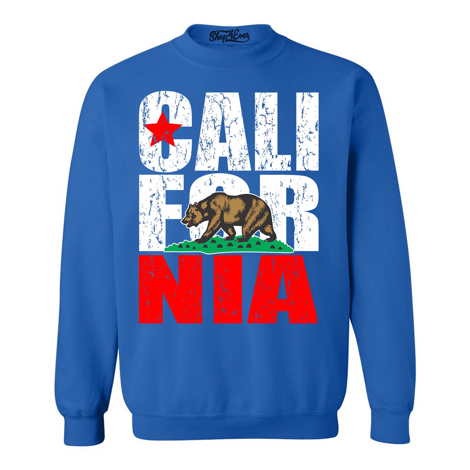 California State Flag Bear Crewneck Sweatshirts