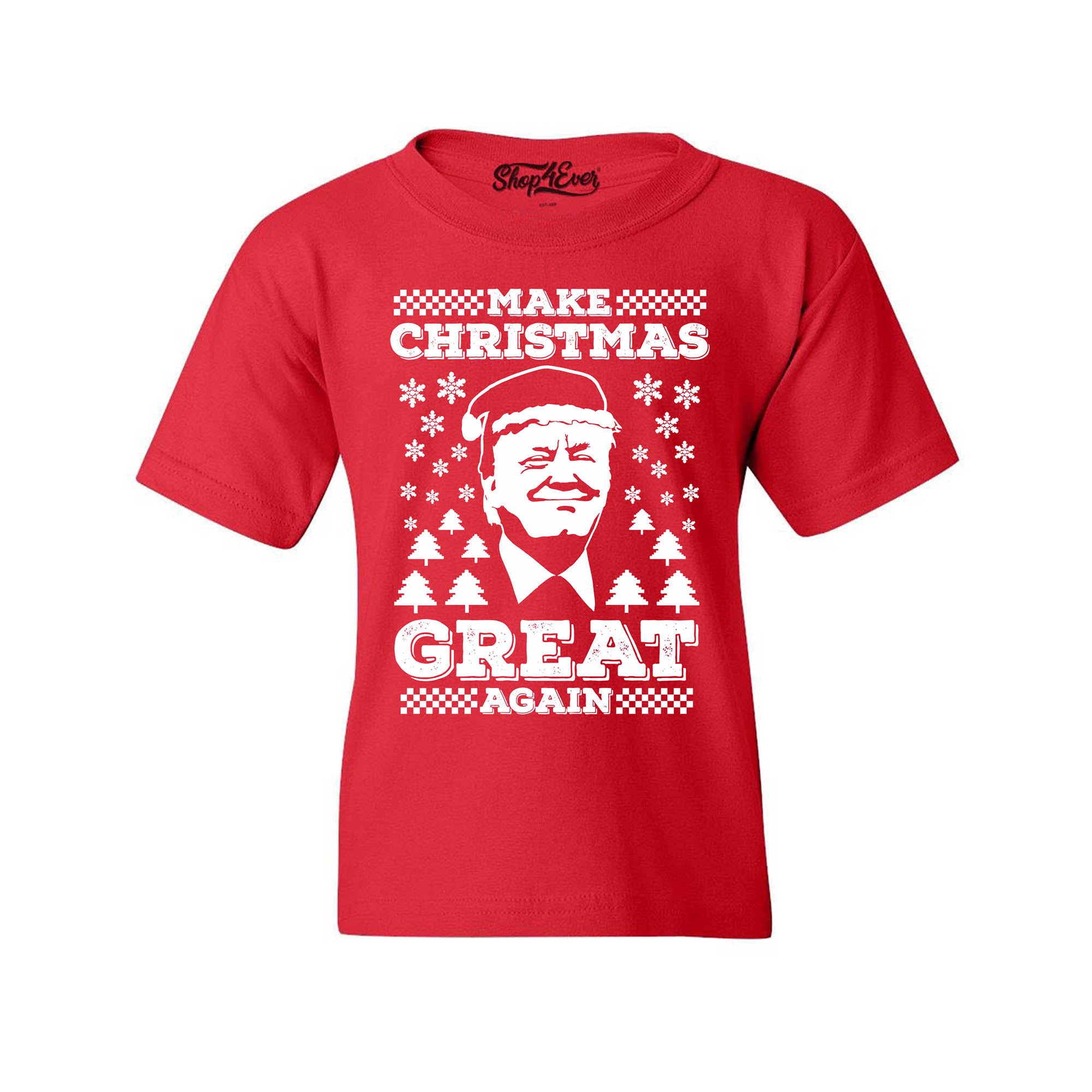 Donald Trump Make Christmas Great Again Kids T-Shirt Funny Holiday Child Tee