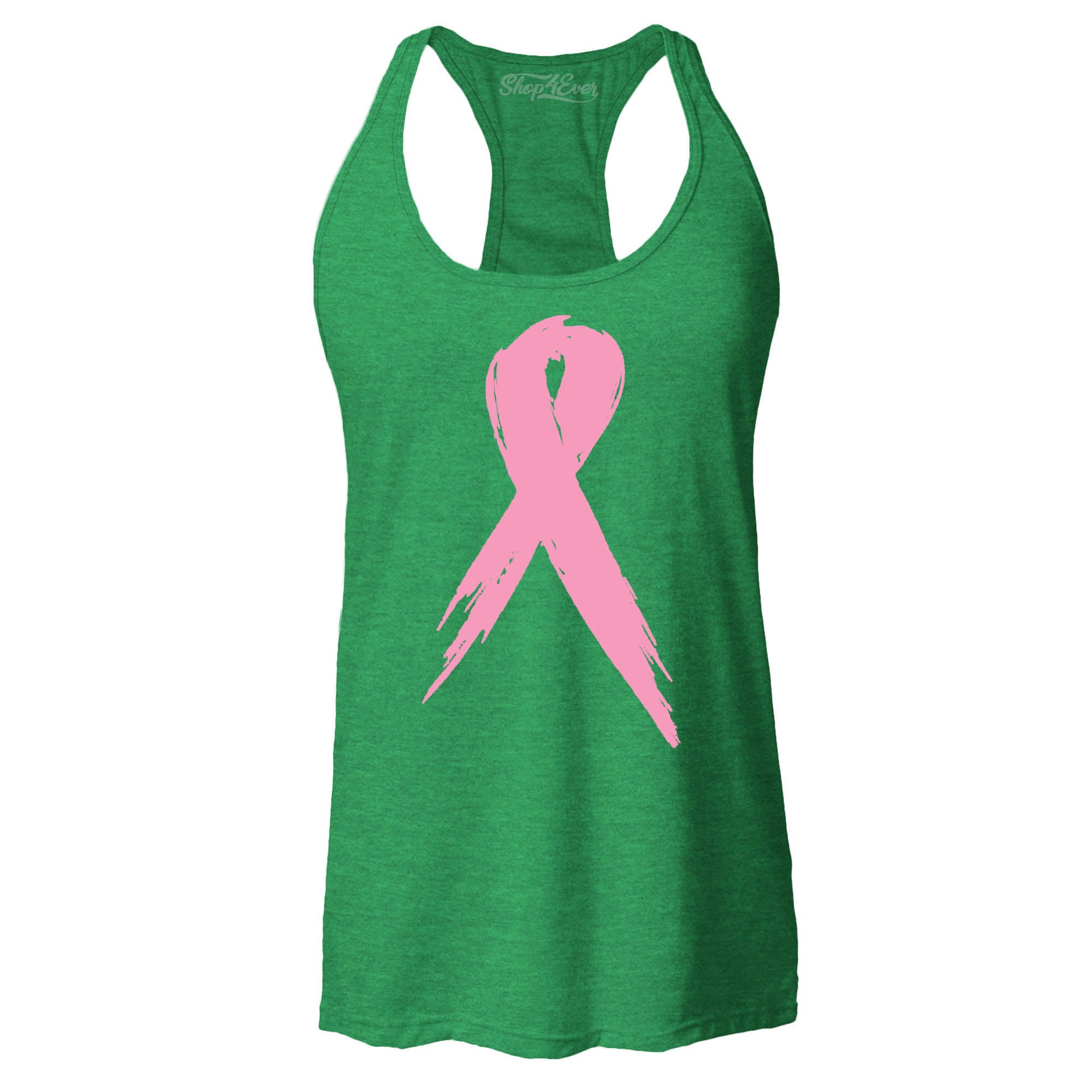 Pink Breast Cancer Ribbon Women's Racerback Tank Top Slim FIT