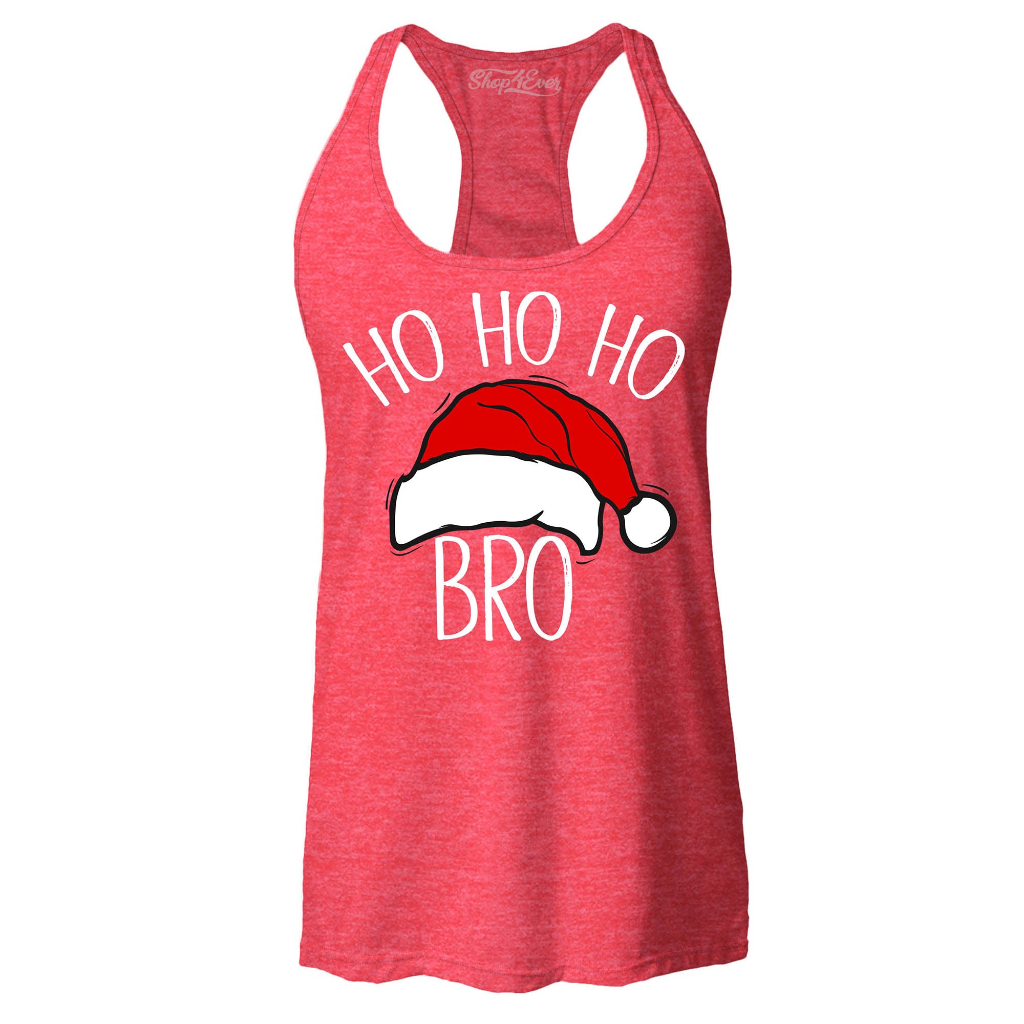 Ho Ho Ho Bro Santa Claus Women's Racerback Tank Top Slim Fit